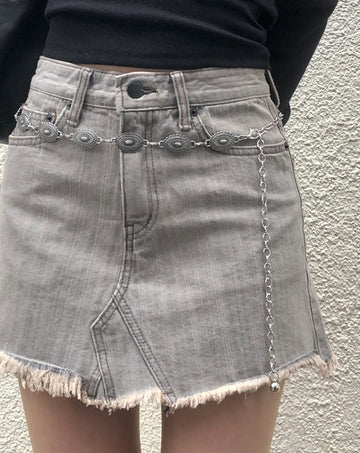 Whistle Vintage Ethnic Chain Silver Belt